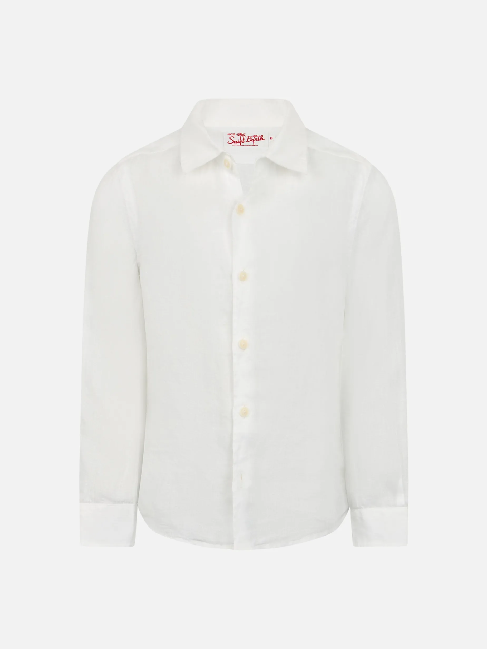 Camicia Agnes in lino bianco da bambino