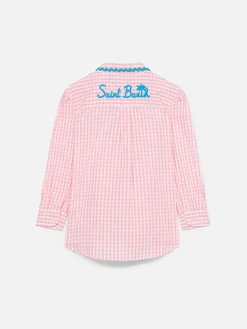 Camicia da bambina con stampa vichy