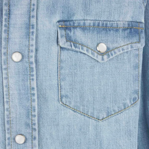 Camicia da bambino in denim di lino