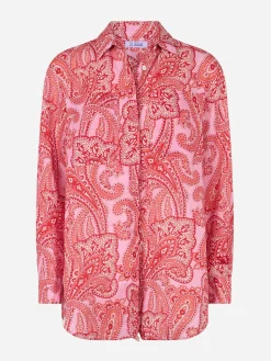 Camicia da donna in lino Alodie con stampa paisley e tasche