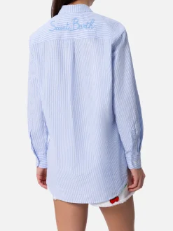 Camicia da donna over in cotone seersucker Brigitte