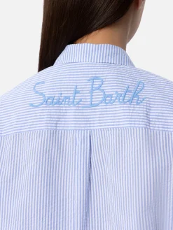 Camicia da donna over in cotone seersucker Brigitte