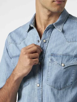 Camicia da uomo in cotone denim