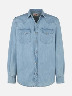 Camicia da uomo in cotone denim