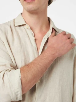 Camicia da uomo in lino bianco sporco Pamplona