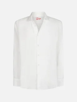 Camicia da uomo in lino bianco Pamplona