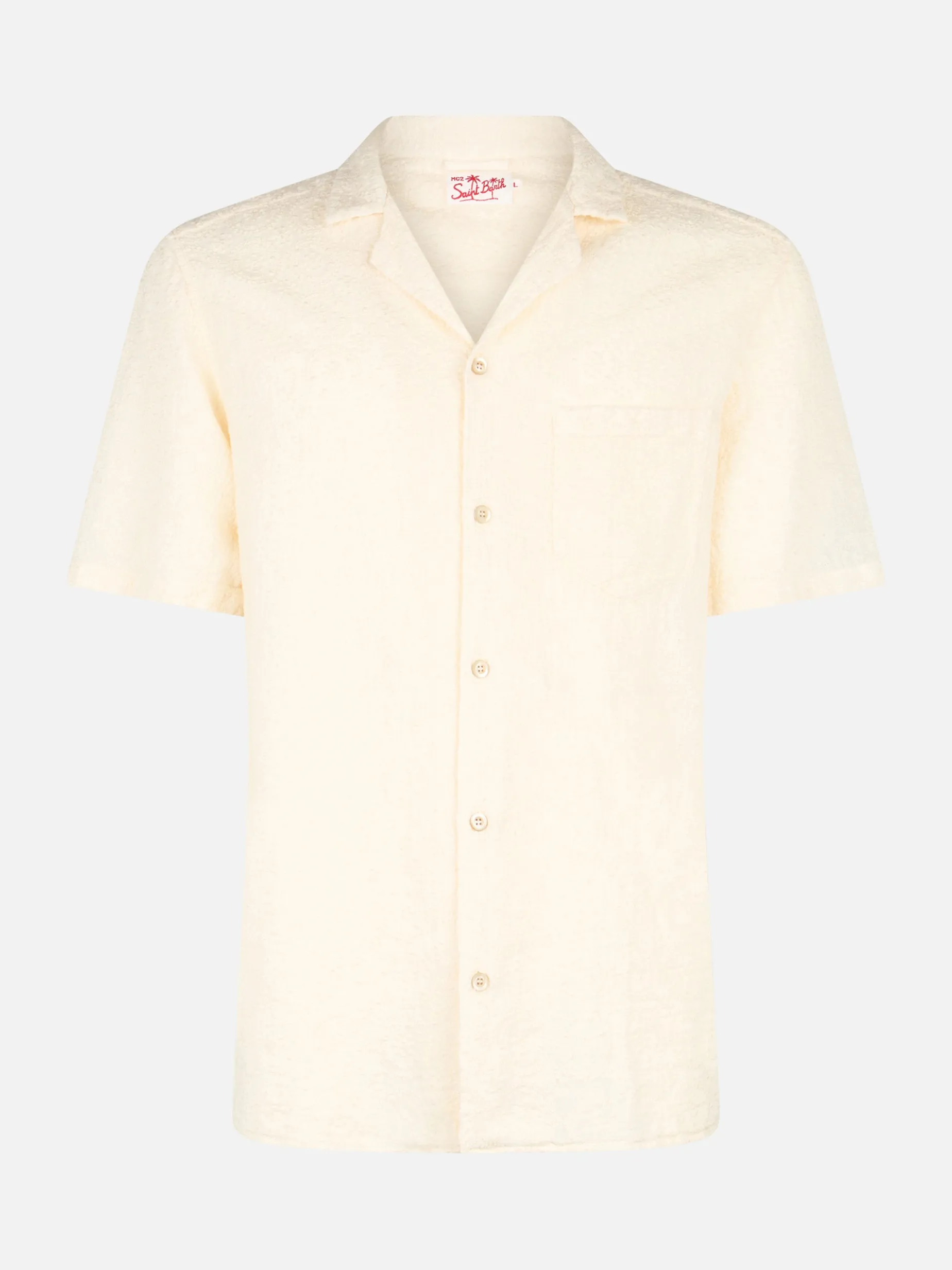 Camicia da uomo in lino Kalea con ricamo fiori