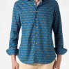 Camicia da uomo Sikelia in mussola di cotone con stampa gatto selvatico