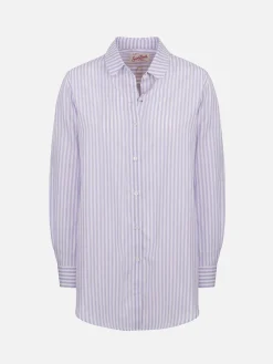 Camicia over da donna Brigitte in cotone stampa righe