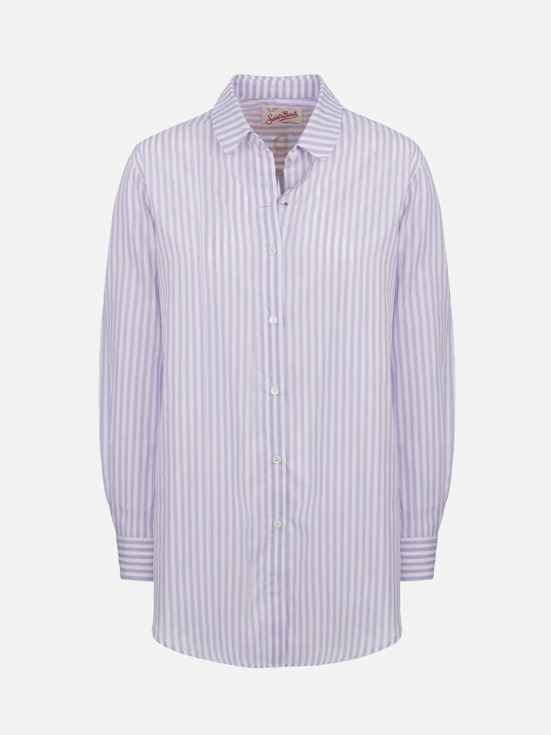 Camicia over da donna Brigitte in cotone stampa righe