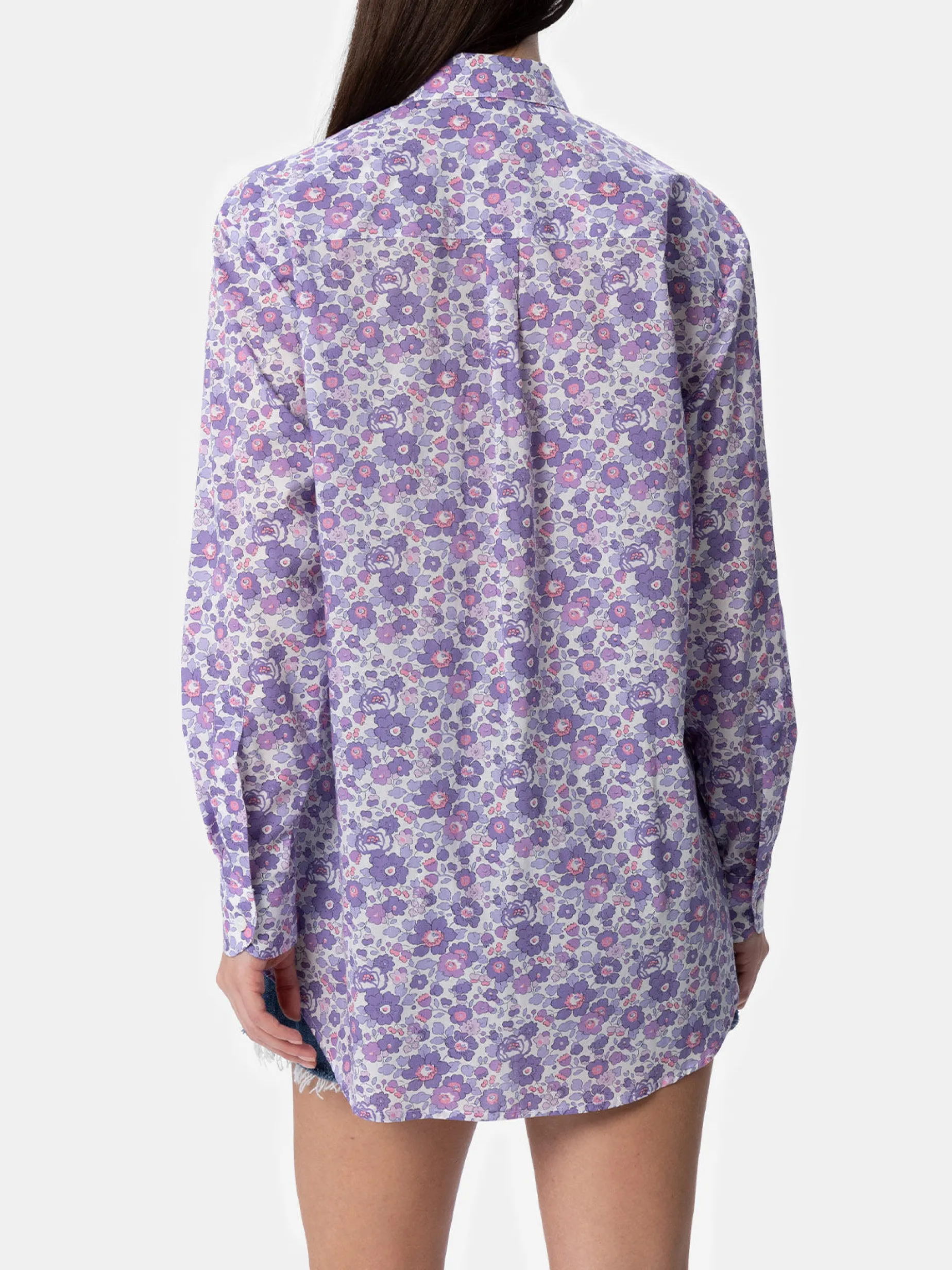 Camicia over da donna in cotone stampa Betsy Brigitte | REALIZZATA CON TESSUTO LIBERTY
