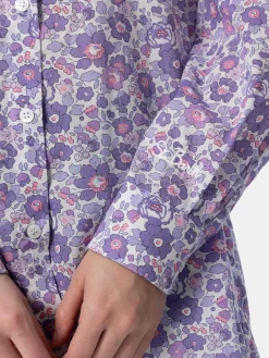 Camicia over da donna in cotone stampa Betsy Brigitte | REALIZZATA CON TESSUTO LIBERTY