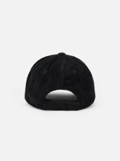 Cappello da baseball da donna in velluto a coste con ricamo St. Barth