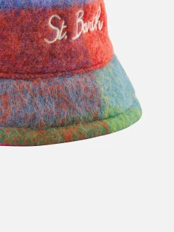 Cappello da donna con stampa check modello pescatore