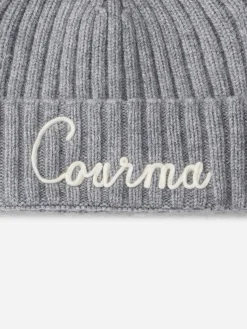 Cappello da donna grigio a coste Wengen con ricamo Courma