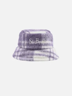 Cappello da donna modello pescatore con stampa tartan