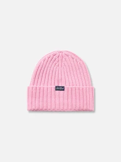 Cappello da donna rosa a coste Wengen con ricamo Queen