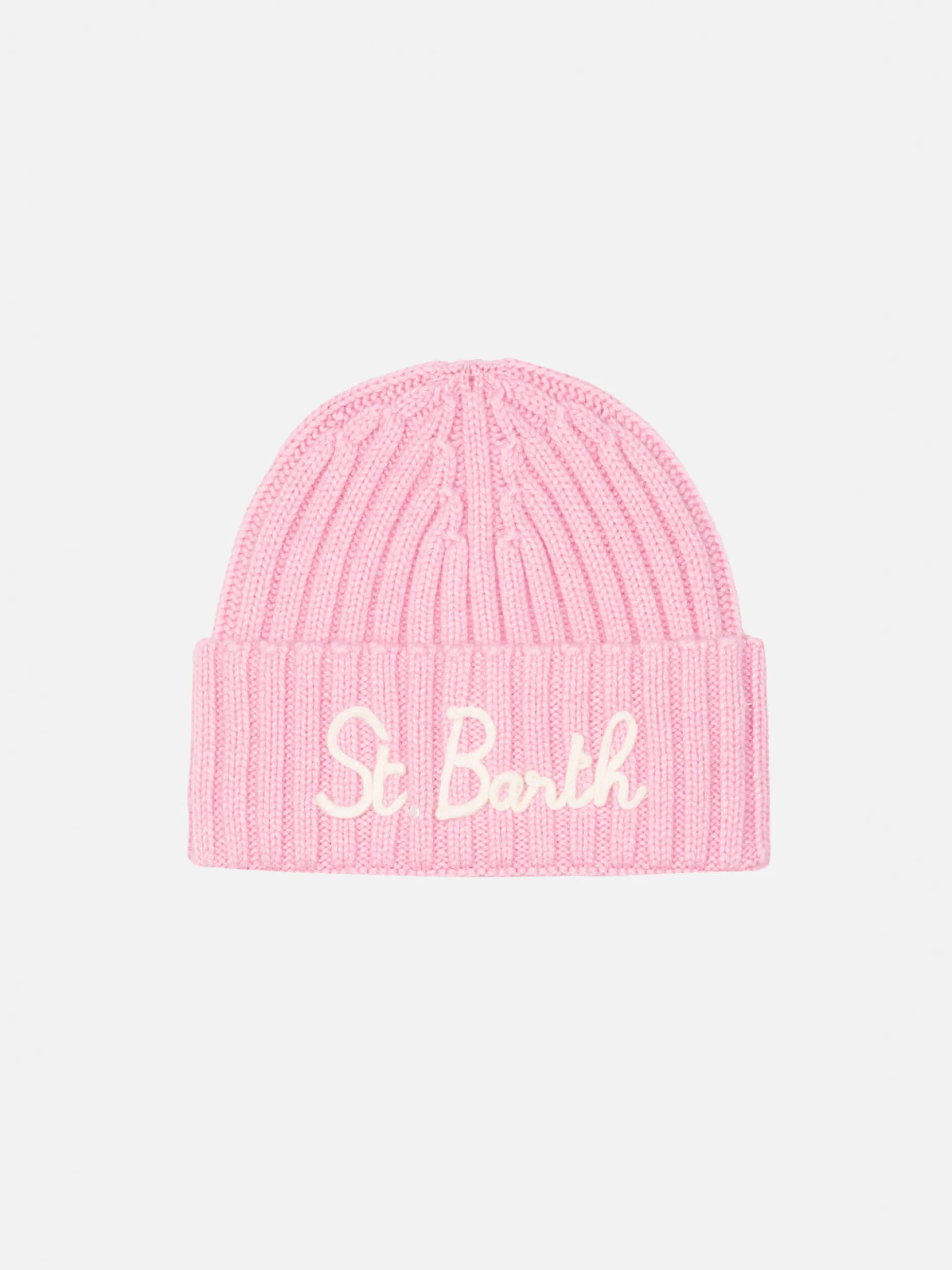Cappello rosa da bambina Wengen con ricamo St. Barth