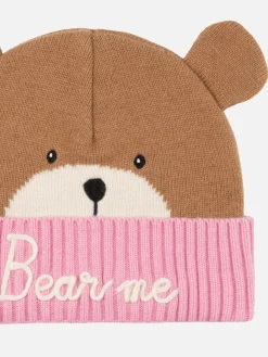 Cappello rosa e marrone Zaya da bambina a forma di orso