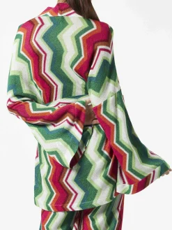 Cardigan kimono in maglia chevron