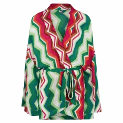 Cardigan kimono in maglia chevron