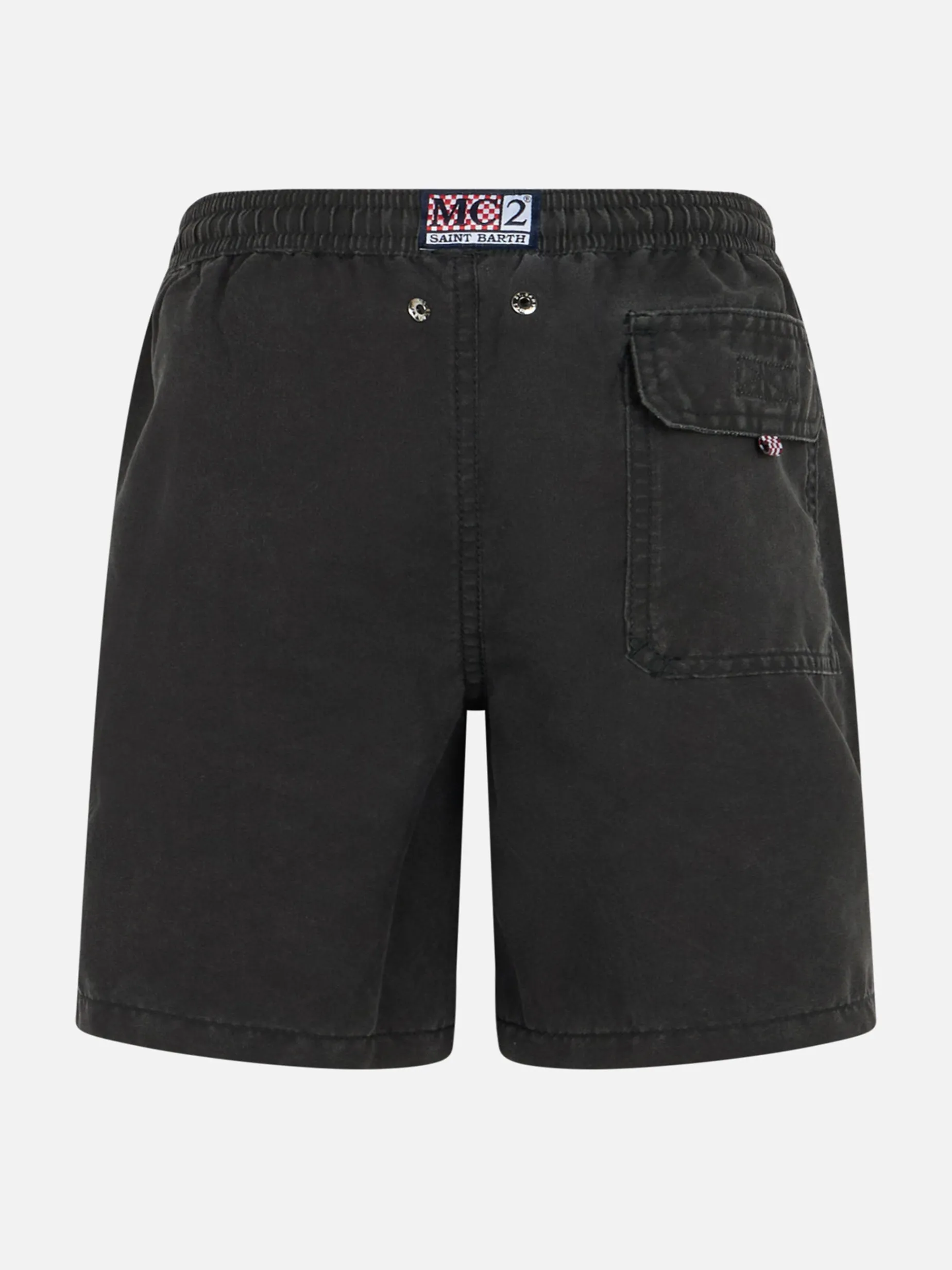 Costume da bagno classico nero da bambino Tender con ricamo pirata