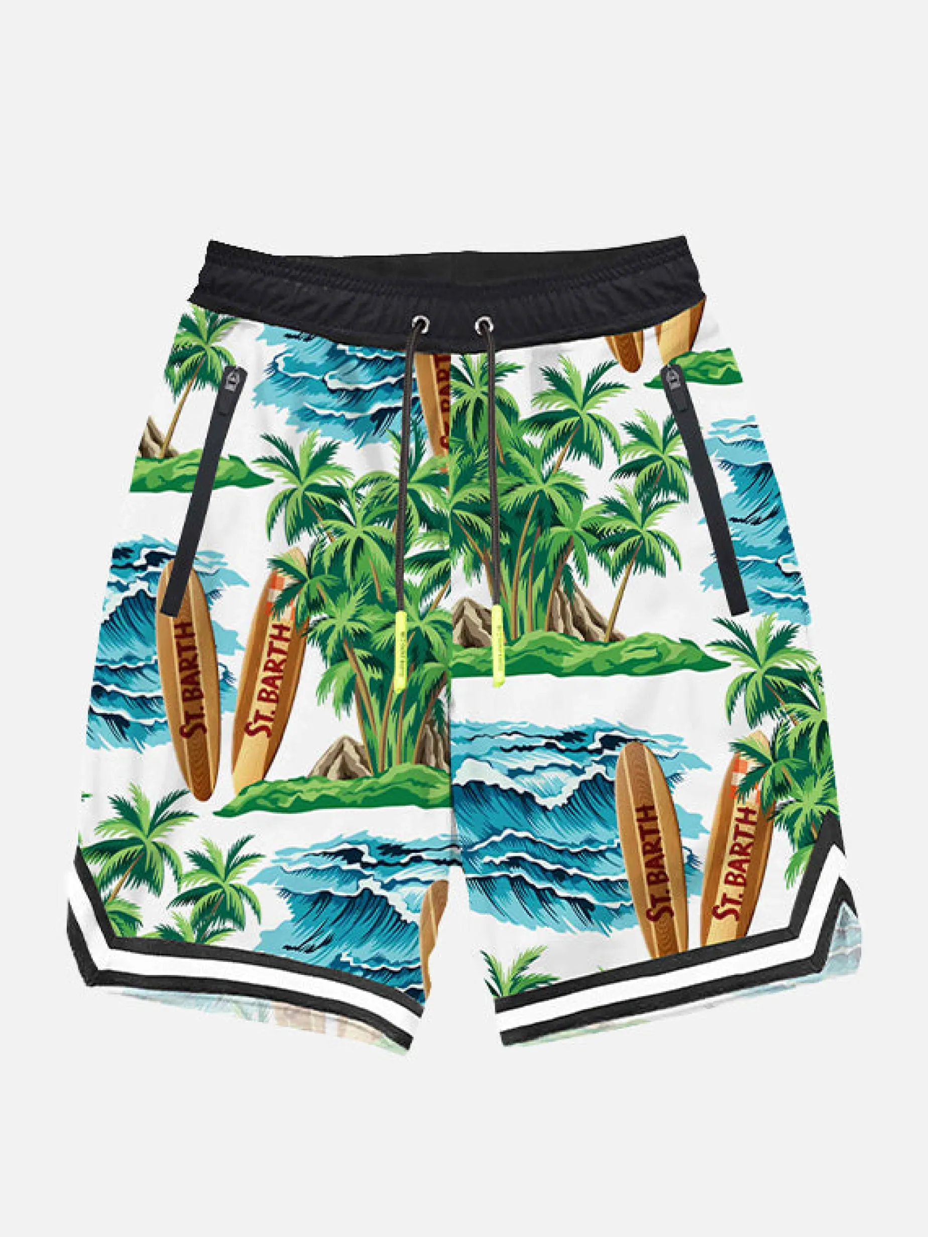 Costume da bagno con stampa hawaiana stile surf