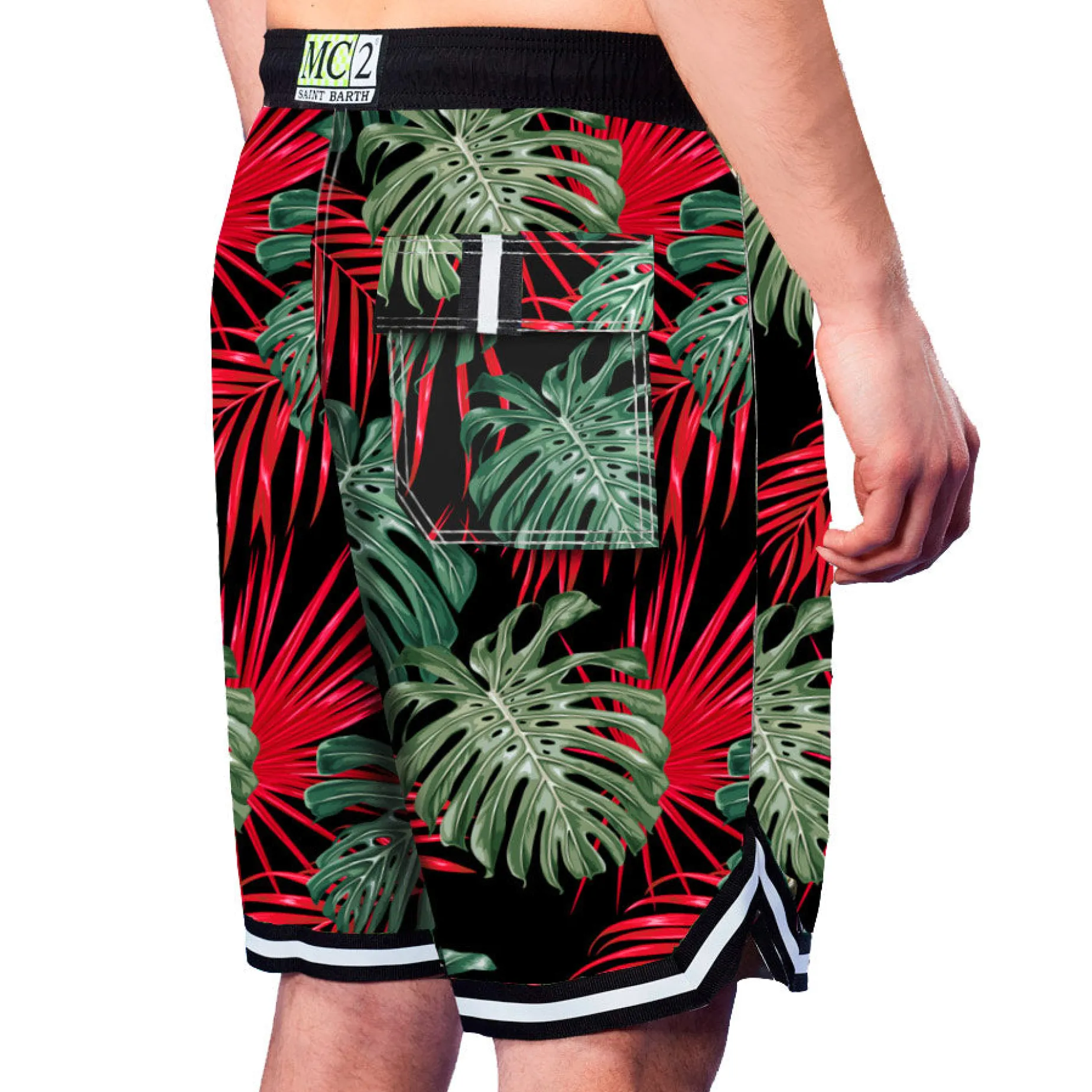 Costume da bagno con stampa tropicale stile surf