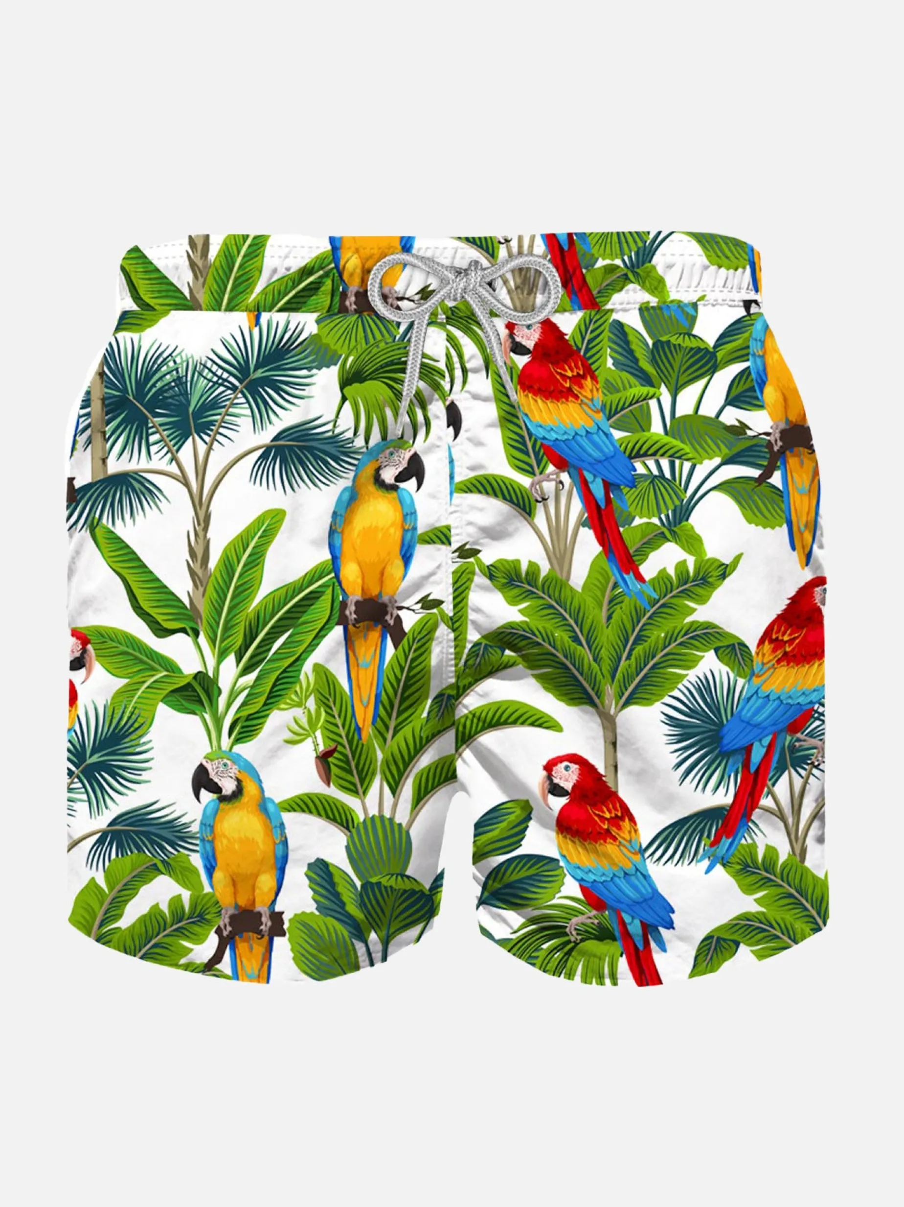 Costume da bagno da bambino con stampa pappagalli