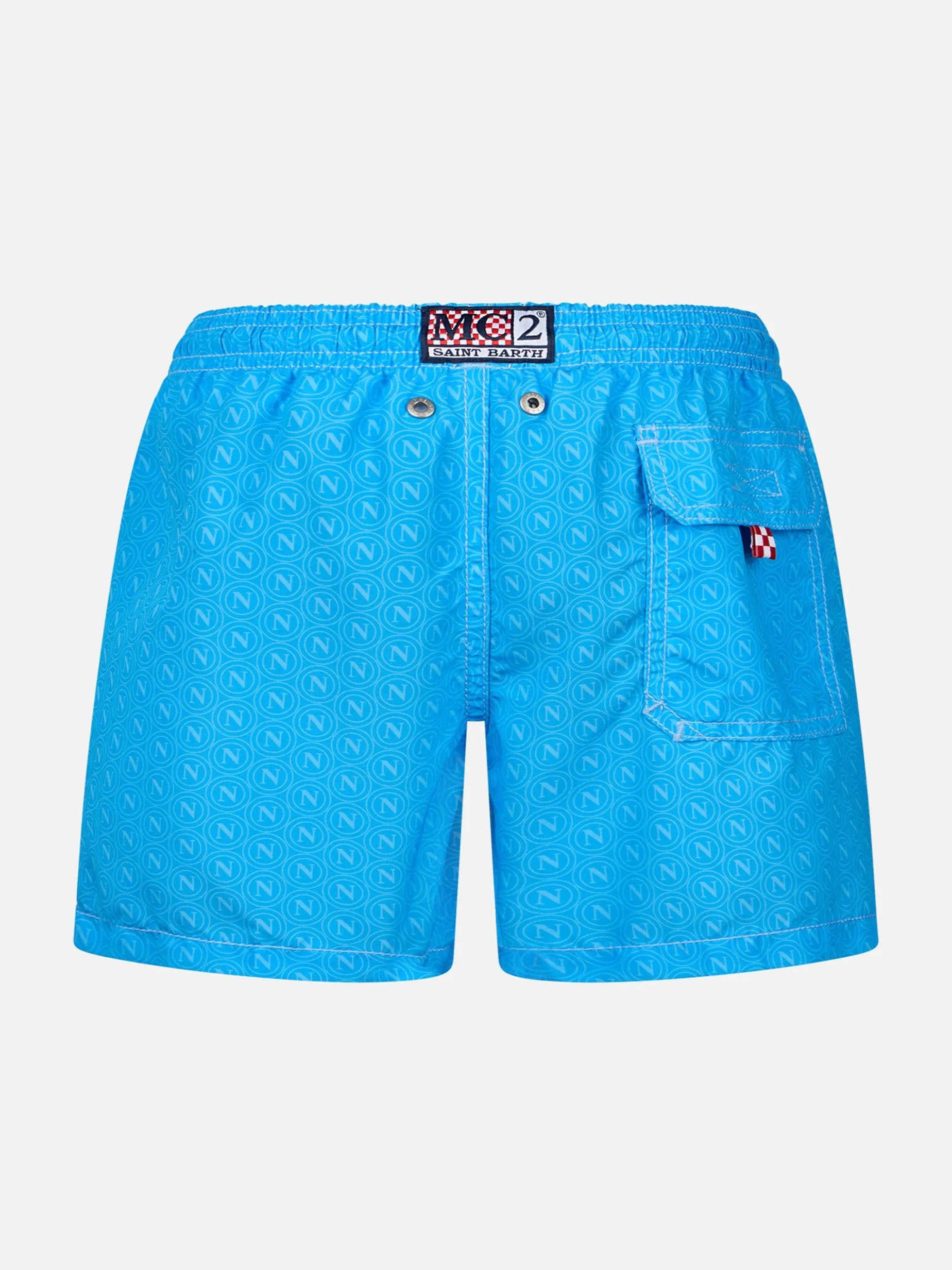 Costume da bagno da bambino di media lunghezza Jean con stampa Napoli | EDIZIONE SPECIALE SSC NAPOLI