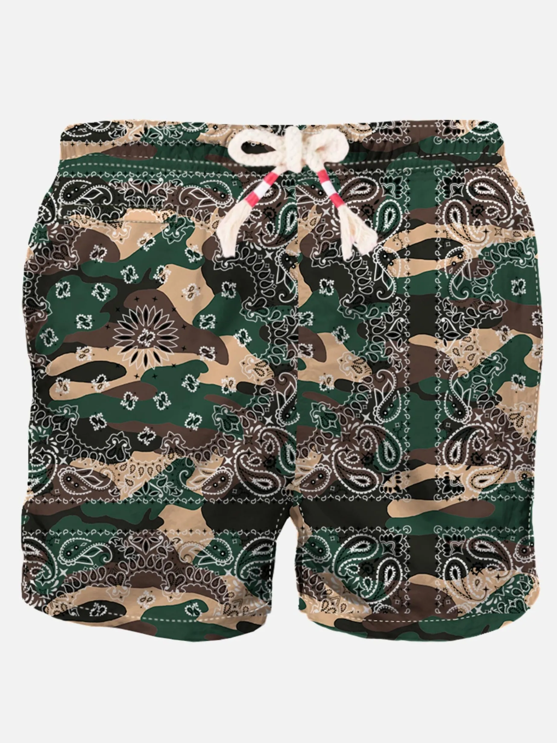 Costume da bagno da uomo con stampa bandana camouflage