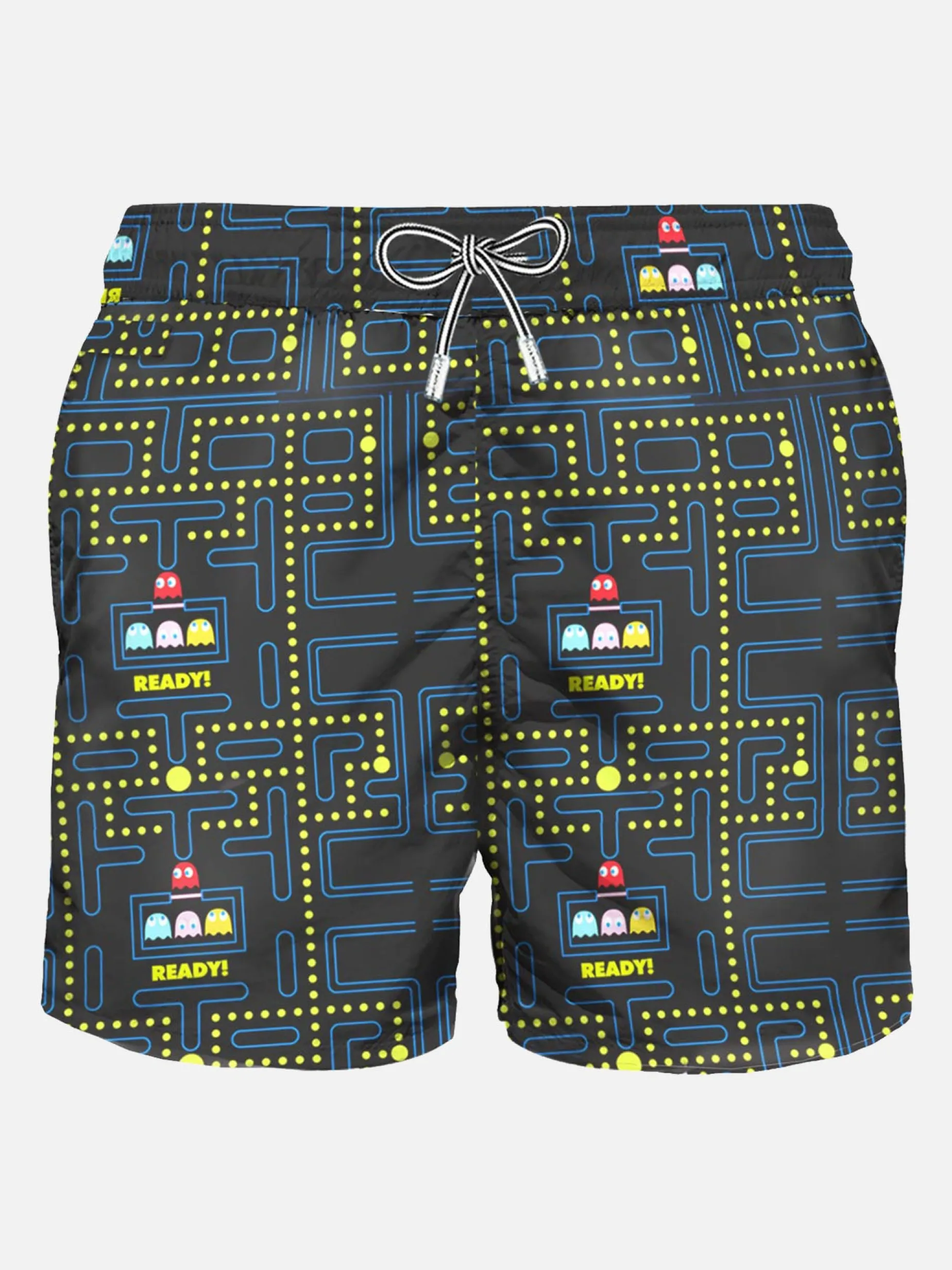 Costume da bagno da uomo con stampa Pac-Man