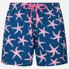 Costume da bagno da uomo in tessuto leggero Lighting con stampa stelle marine