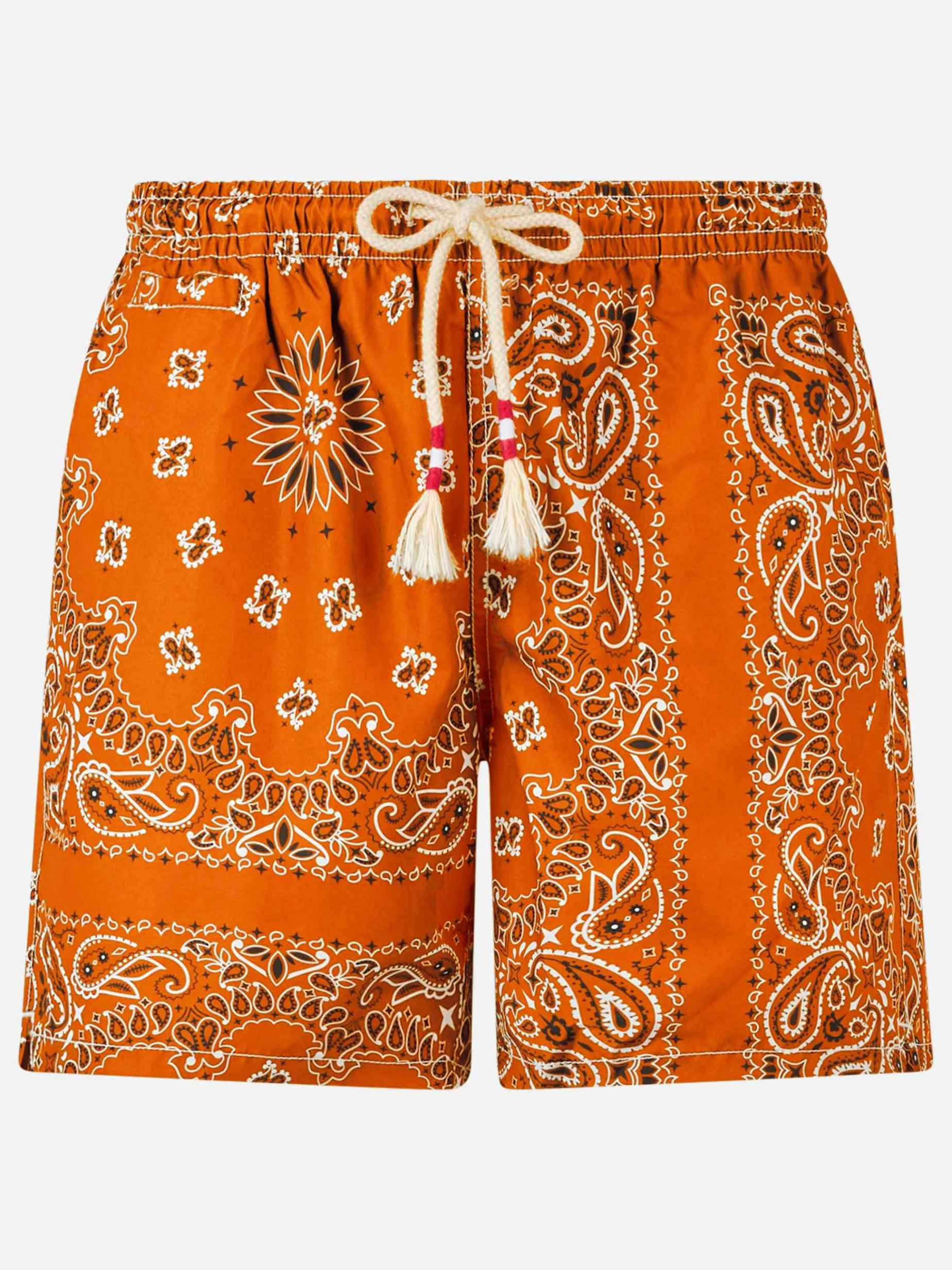 Costume da bagno da uomo con stampa bandana arancione