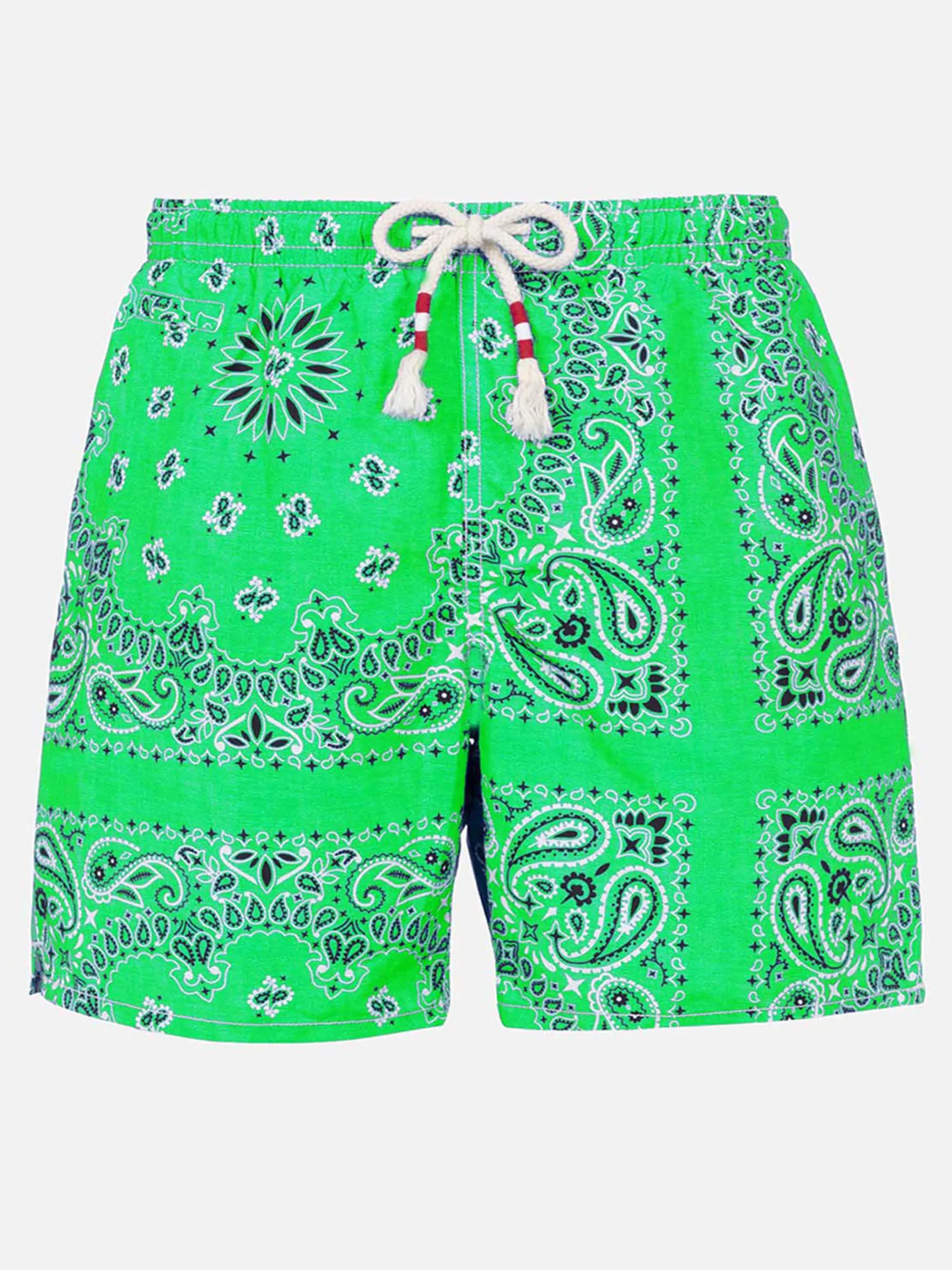 Costume da bagno da uomo con stampa bandana verde