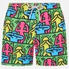 Costume da bagno da uomo Gustavia lunghezza media con stampa piazzata disegno Keith Haring | KEITH HARING EDIZIONE SPECIALE