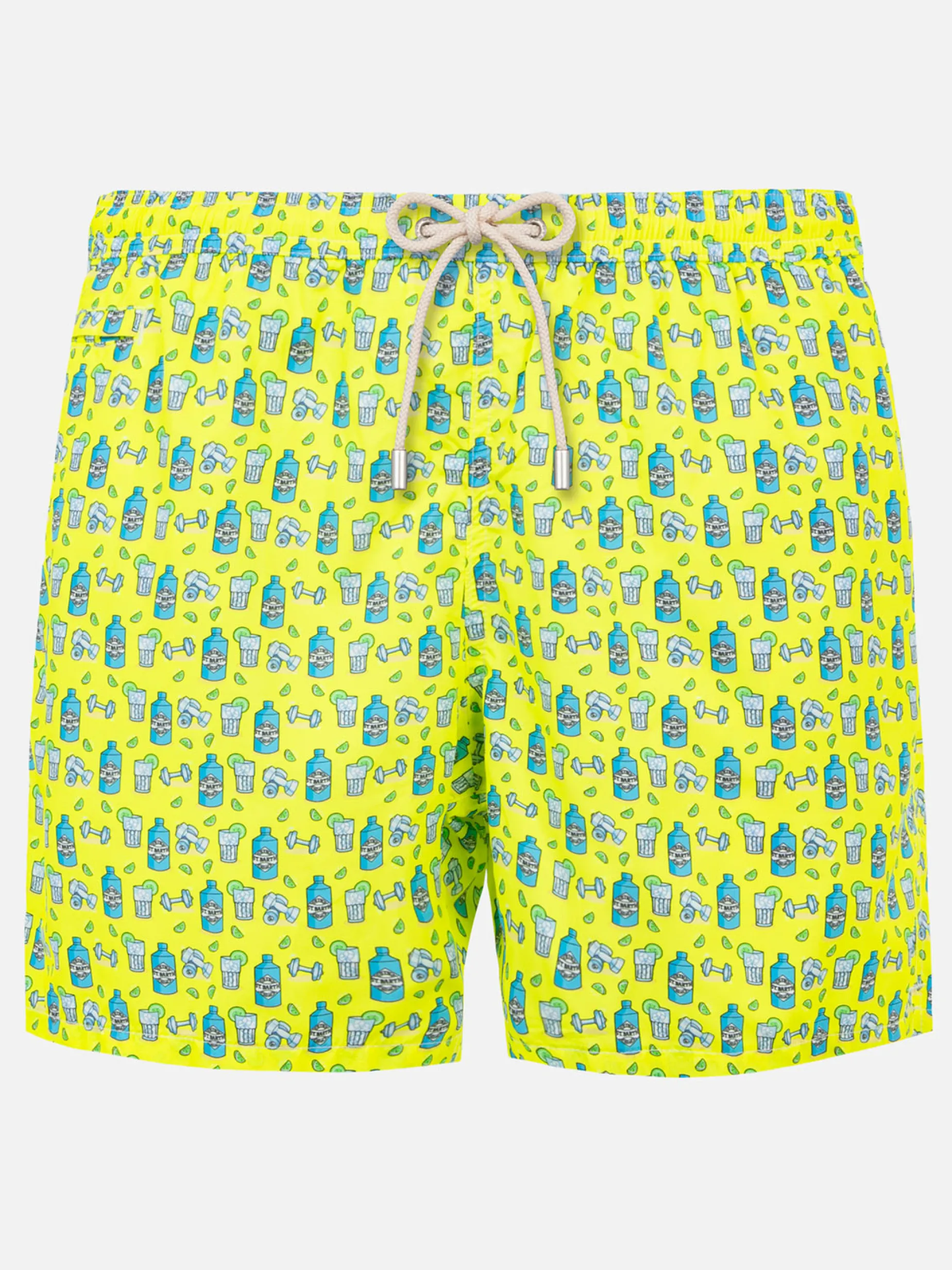 Costume da bagno da uomo in tessuto leggero con stampa gin