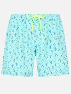 Costume da bagno da uomo in tessuto leggero Lighting Micro Fantasy con stampa pinguini