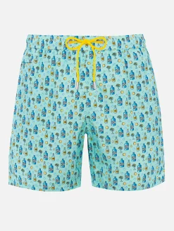 Costume da bagno da uomo in tessuto leggero Lighting Micro Fantasy con stampa gin tonic