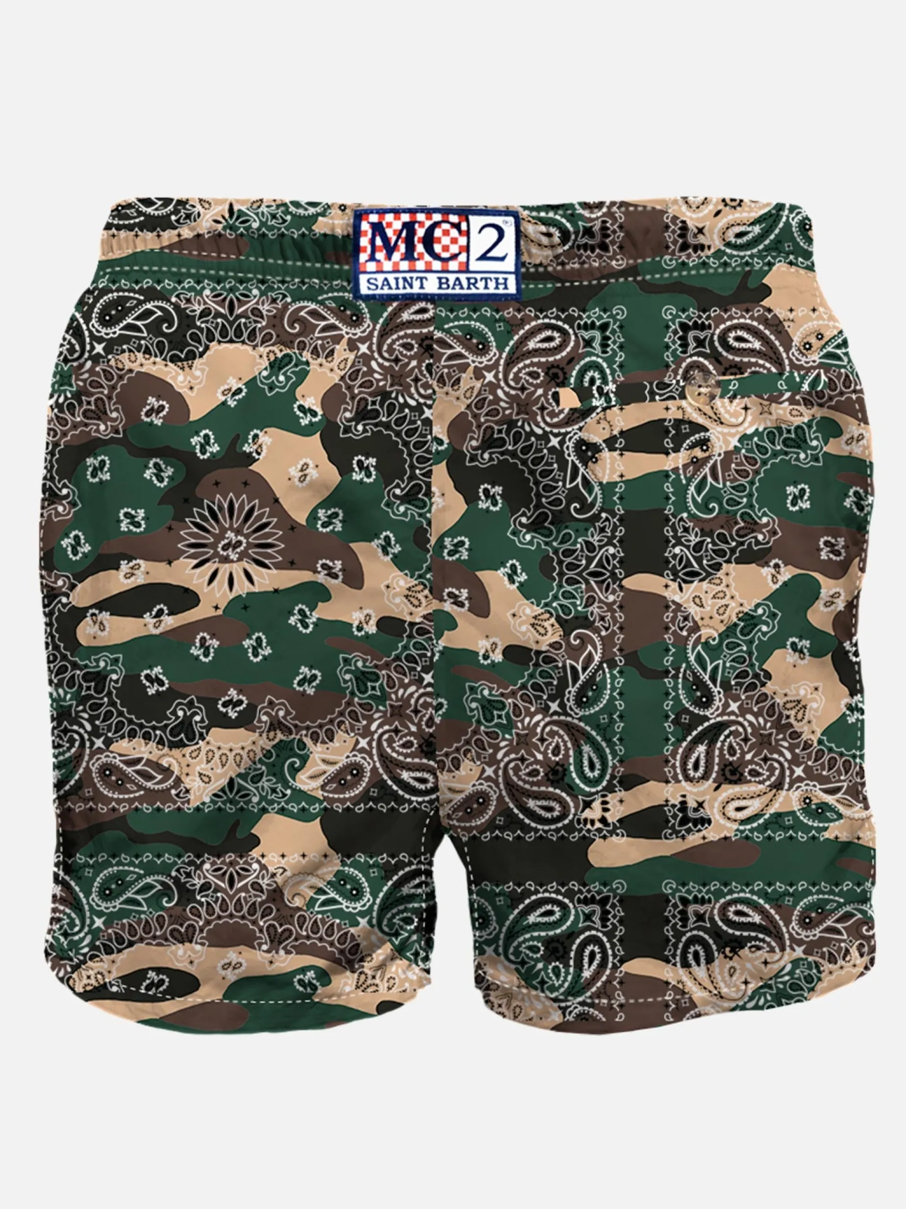Costume da bagno da uomo con stampa bandana camouflage