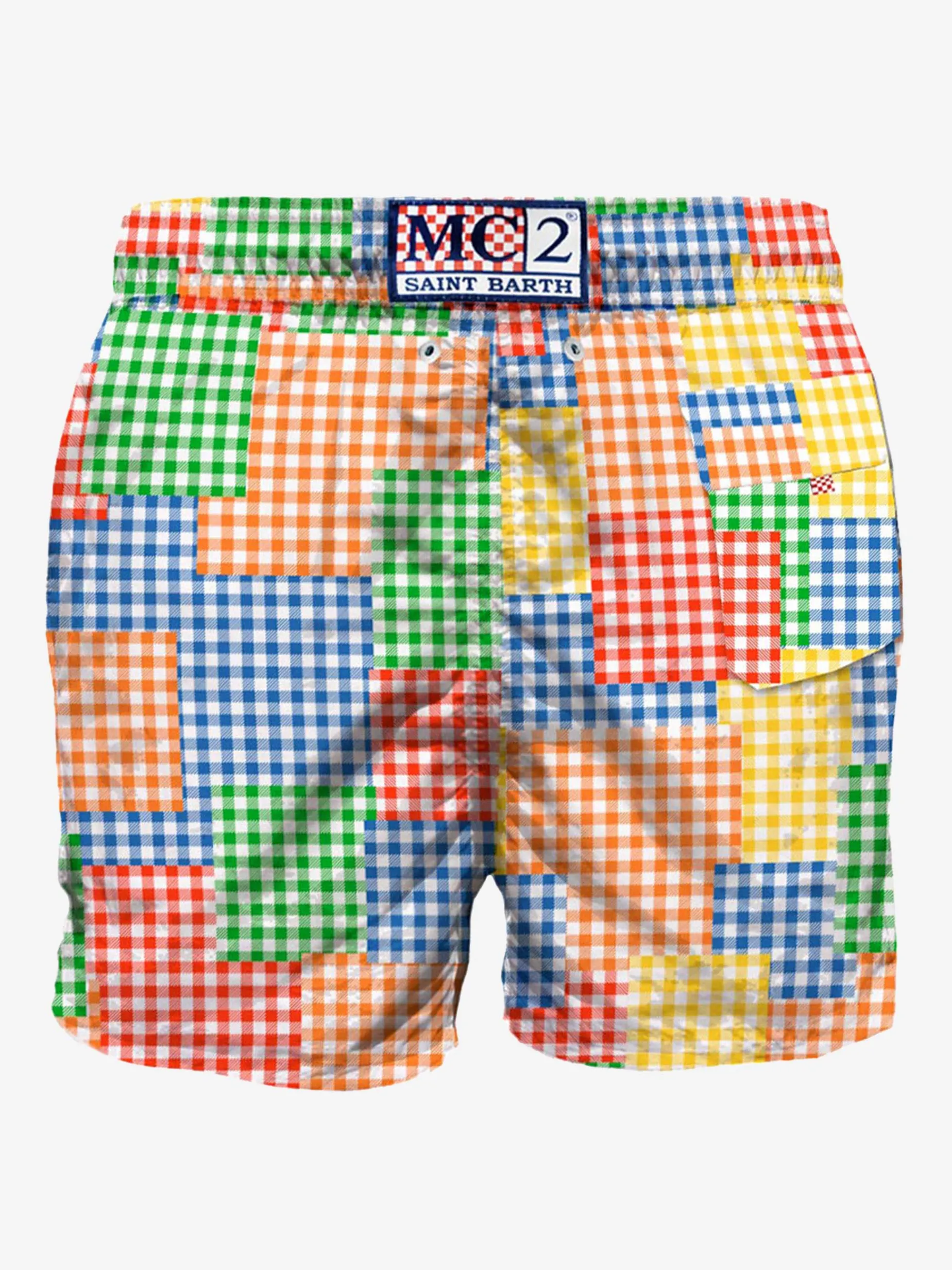 Costume da bagno da uomo vichy multicolore