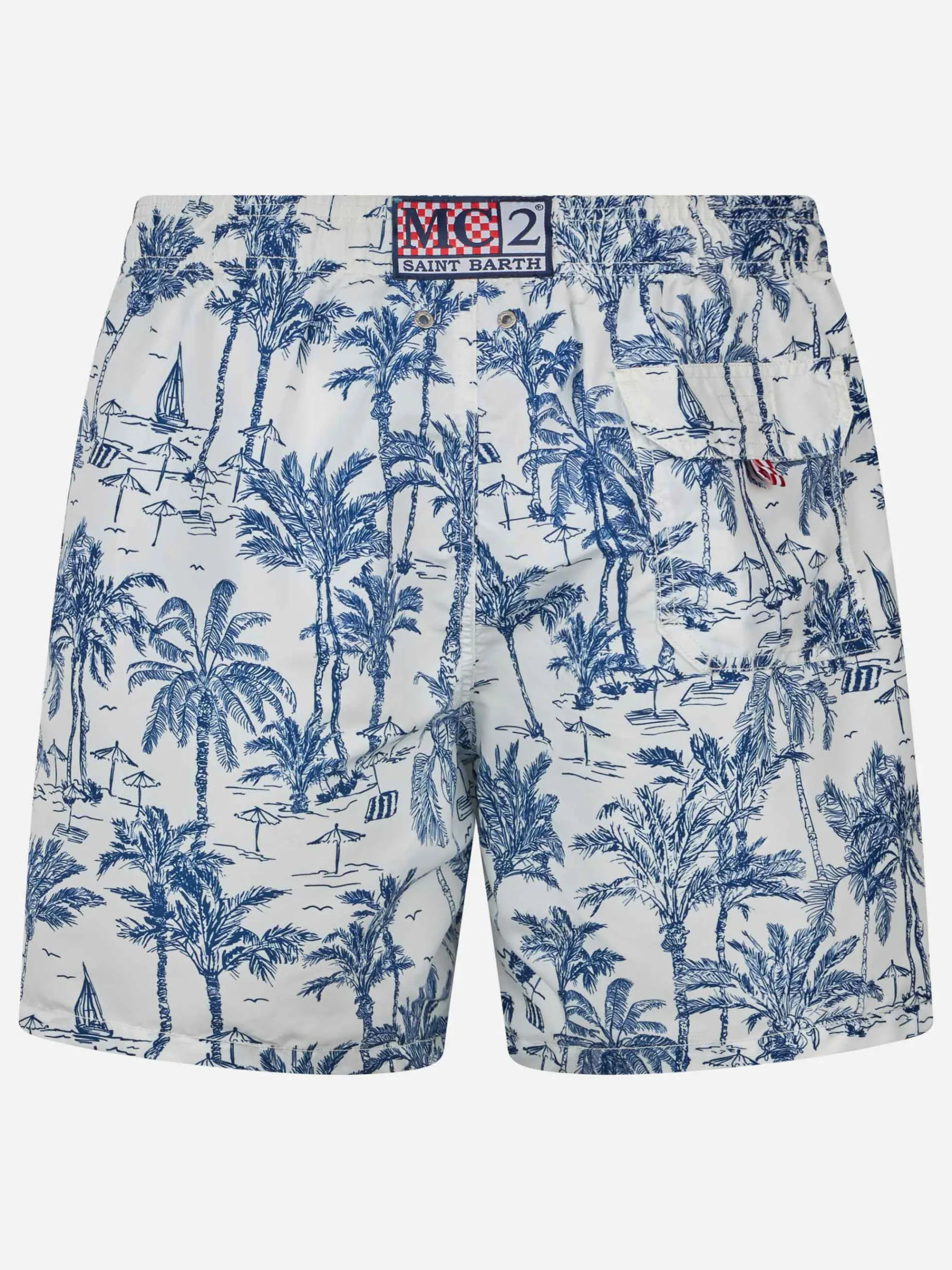 Costume da bagno da uomo Gustavia di media lunghezza con stampa toile de jouy