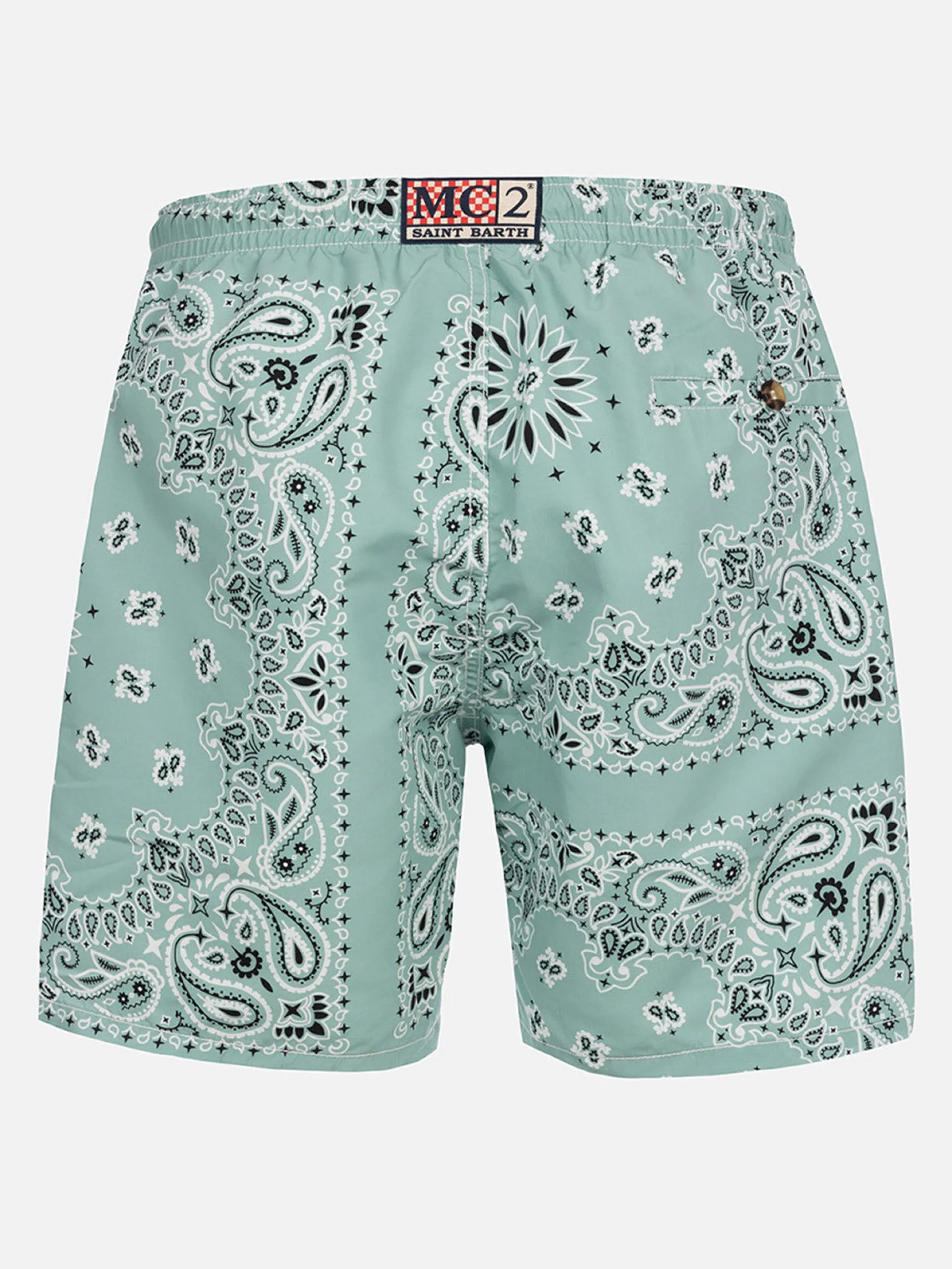 Costume da bagno da uomo media lunghezza verde salvia Caprese