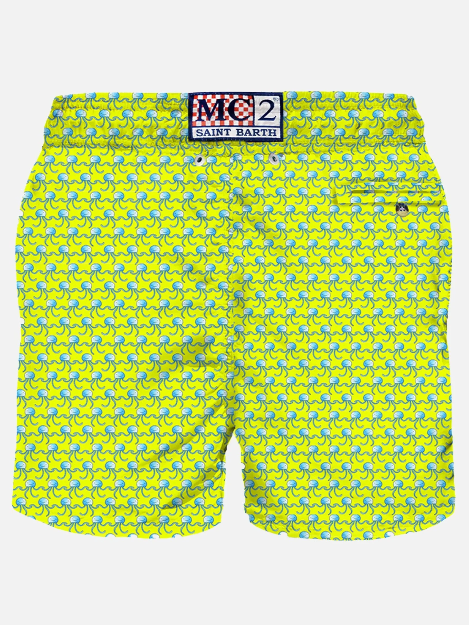 Costume da bagno da uomo stampa meduse fluo