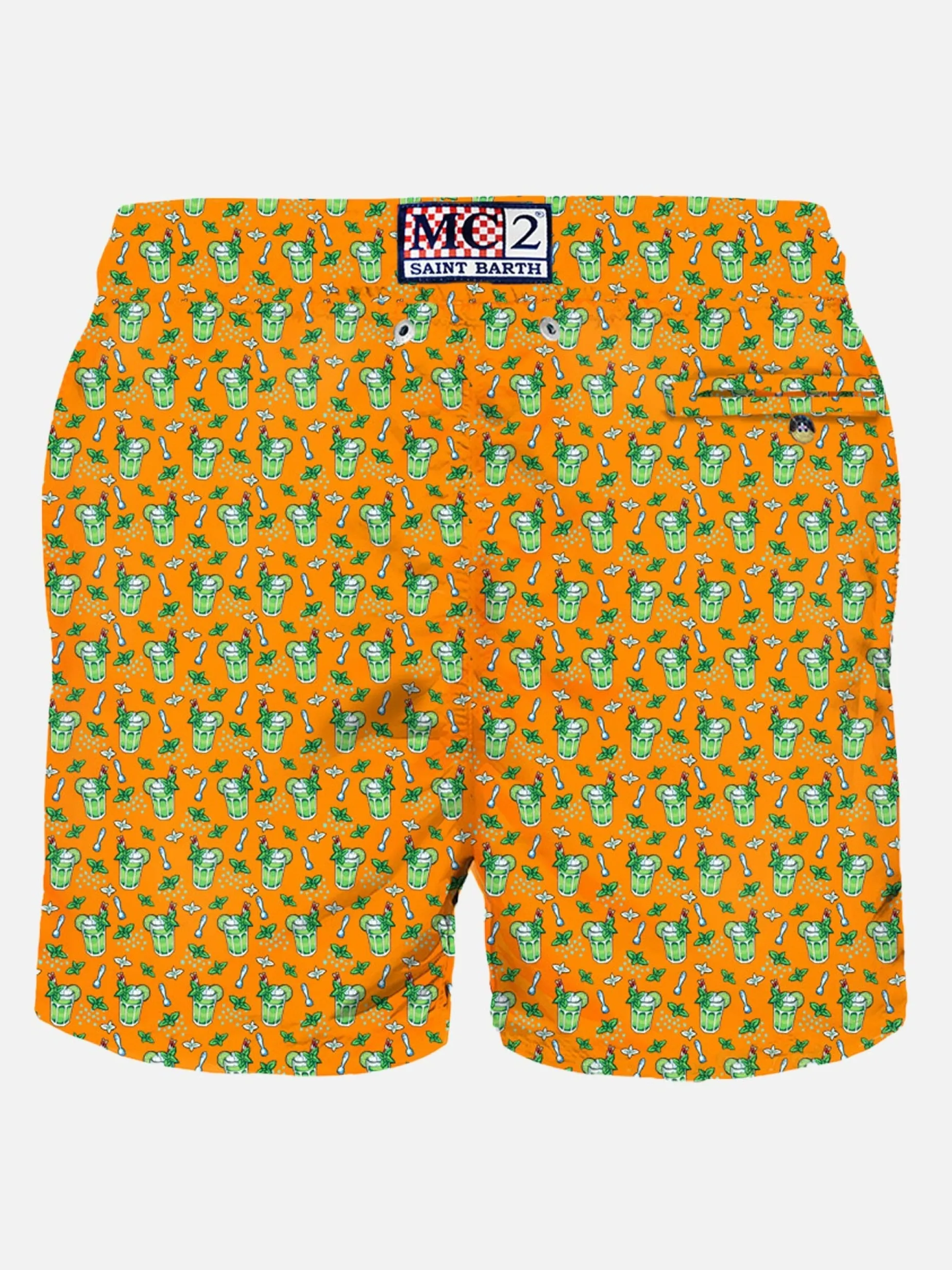 Costume da bagno da uomo in tessuto leggero con stampa Mojito