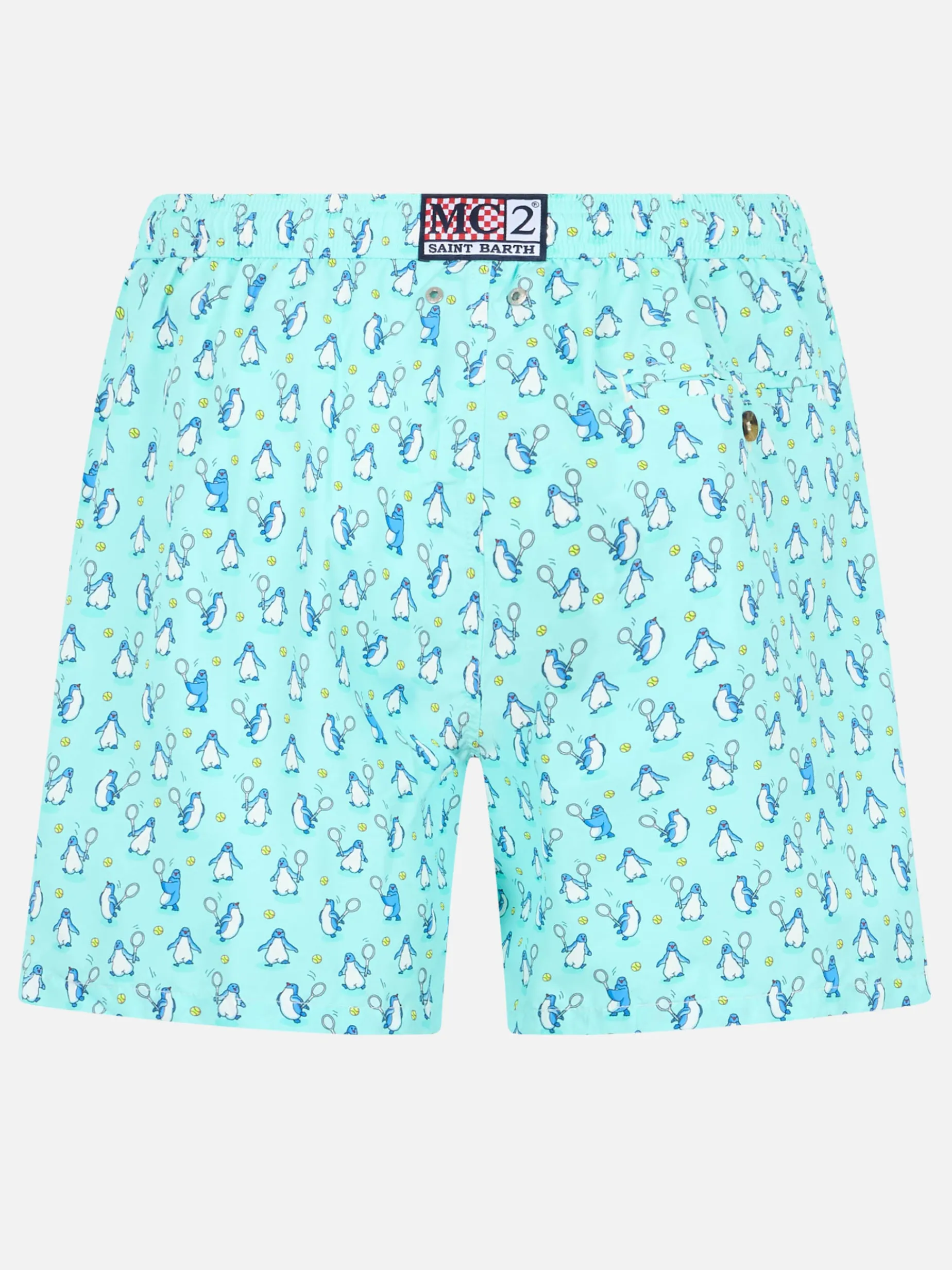 Costume da bagno da uomo in tessuto leggero Lighting Micro Fantasy con stampa pinguini