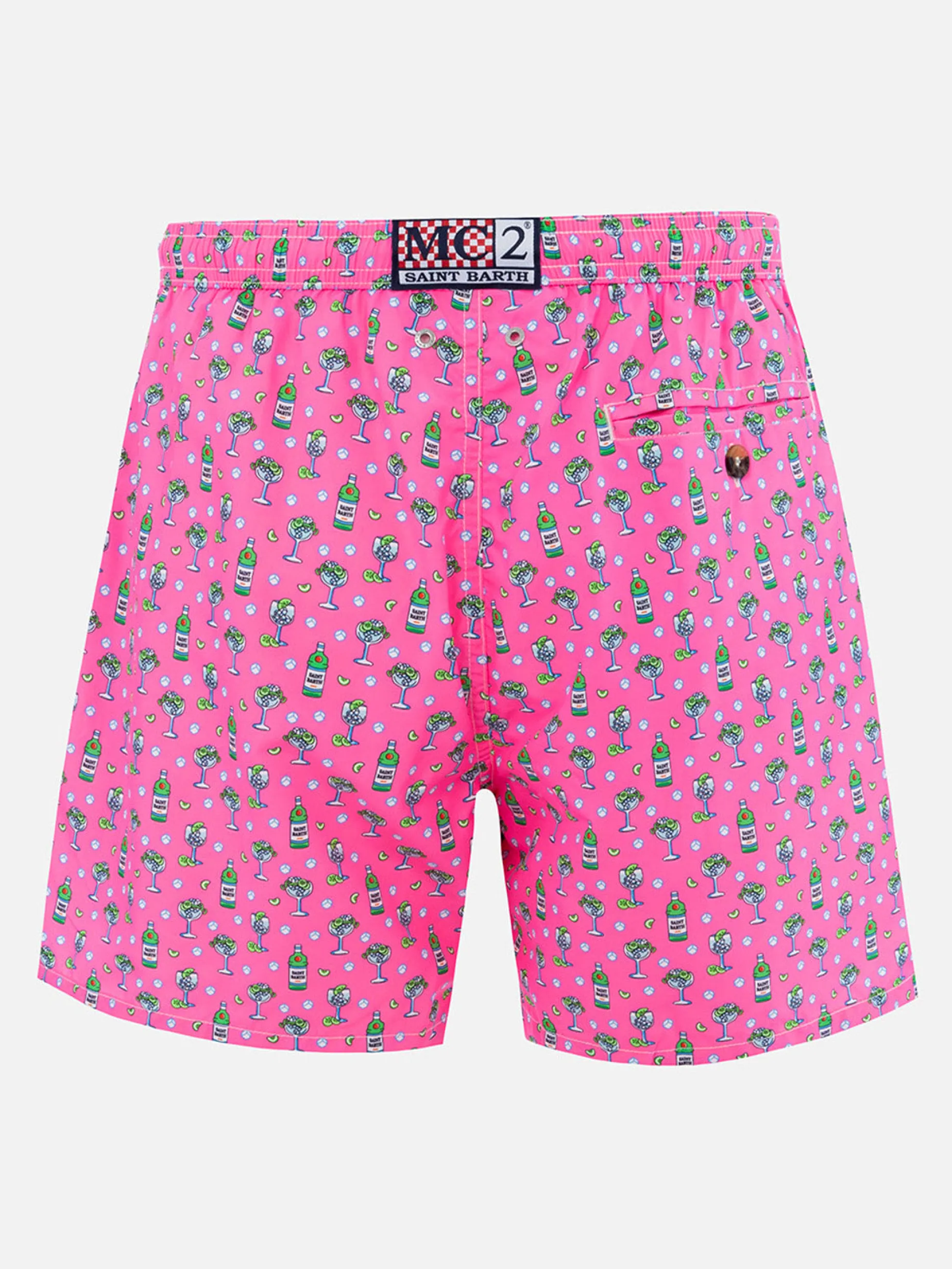 Costume da bagno da uomo in tessuto leggero Lighting Micro Fantasy con stampa ghiaccio e cocktail