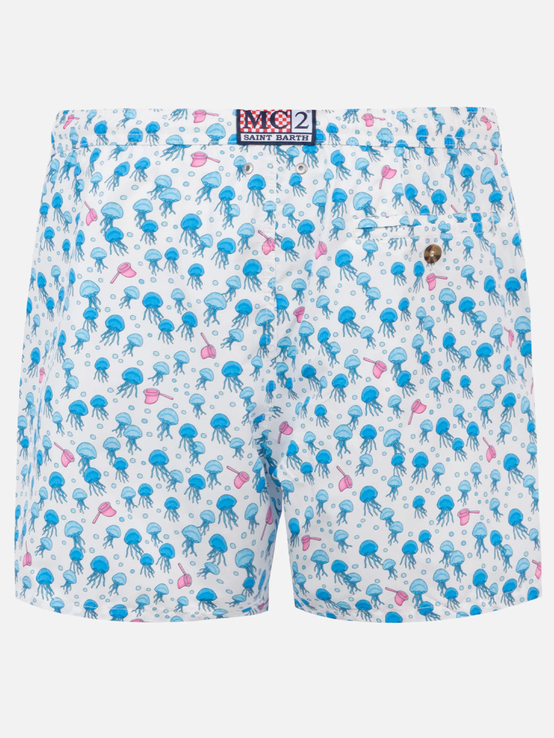 Costume da bagno da uomo in tessuto leggero con stampa meduse
