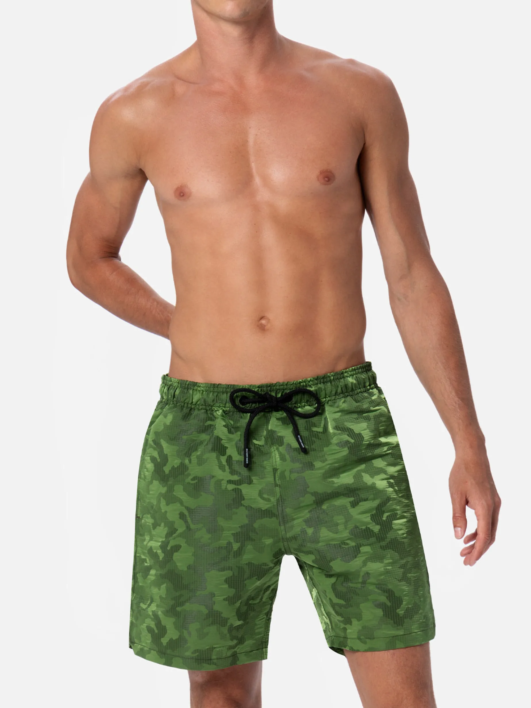 Costume da bagno da uomo in tessuto ripstop Harbour The Riviera con stampa jacquard camo
