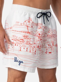 Costume da bagno da uomo Gustavia lunghezza media con stampa piazzata Ibiza